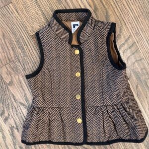 Janie and Jack Brown and Black Herringbone Vest size 6-12 mo